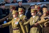 FANY (PRVC) (Group D1, 53 members) during the Royal British Legion March Past on Remembrance Sunday at the Cenotaph, Whitehall, Westminster, London, 11 November 2018, 12:20.