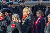 Army Widows Association  (Group D9, 17 members) during the Royal British Legion March Past on Remembrance Sunday at the Cenotaph, Whitehall, Westminster, London, 11 November 2018, 12:21.