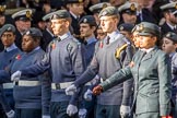 RAF- and Army Cadets (Group M35, ?? members) during the Royal British Legion March Past on Remembrance Sunday at the Cenotaph, Whitehall, Westminster, London, 11 November 2018, 12:29.