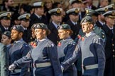 RAF- and Army Cadets (Group M35, ?? members) during the Royal British Legion March Past on Remembrance Sunday at the Cenotaph, Whitehall, Westminster, London, 11 November 2018, 12:29.