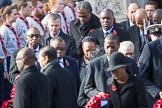 The High Commissioners are leaving the Foreign and Commonwealth Office during the Remembrance Sunday Cenotaph Ceremony 2018 at Horse Guards Parade, Westminster, London, 11 November 2018, 10:56.