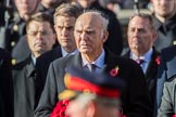 The Rt Hon Vince Cable MP (Leader of the Liberal Democrats) during the Remembrance Sunday Cenotaph Ceremony 2018 at Horse Guards Parade, Westminster, London, 11 November 2018, 11:03.