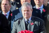 Mr Ian Blackford MP (the Westminster Scottish National Party Leader on the behalf of the SNP/the Plaid Cymru Parliamentary Group)   during the Remembrance Sunday Cenotaph Ceremony 2018 at Horse Guards Parade, Westminster, London, 11 November 2018, 11:03.