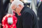 HE The President of the Federal Republic of Germany, Frank-Walter Steinmeier  after laying his wreath during the Remembrance Sunday Cenotaph Ceremony 2018 at Horse Guards Parade, Westminster, London, 11 November 2018, 11:04.