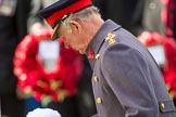 After having laid a wreath on behalf of HM The Queen, HRH The Prince of Wales (Prince Charles) is laying his own wreath during the Remembrance Sunday Cenotaph Ceremony 2018 at Horse Guards Parade, Westminster, London, 11 November 2018, 11:05.