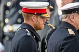 HRH The Duke of Sussex (Prince Harry) after leying a wreath during the Remembrance Sunday Cenotaph Ceremony 2018 at Horse Guards Parade, Westminster, London, 11 November 2018, 11:06.