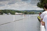 Henley Royal Regatta 2012 (Monday): The view up the race course, with the start near Temple Island, close to the folly on the right of the image..
River Thames beteen Henley-on-Thames and Remenham/Temple Island ,
Henley-on-Thames,
Oxfordshire,
United Kingdom,
on 25 June 2012 at 11:09, image #3
