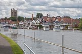 Henley Royal Regatta 2012 (Monday): Picture-postcard view of Henley-on-Thames, with the 16th century @''@St Mary@''@ church..
River Thames beteen Henley-on-Thames and Remenham/Temple Island ,
Henley-on-Thames,
Oxfordshire,
United Kingdom,
on 25 June 2012 at 11:18, image #10