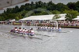 Henley Royal Regatta 2012 (Thursday): Race 21, Princess Elizabeth Challenge Cup:  Belmont Hill School, U.S.A. (126, Bucks) v Canford School  (130, Berks).
River Thames beteen Henley-on-Thames and Remenham/Temple Island ,
Henley-on-Thames,
Oxfordshire,
United Kingdom,
on 28 June 2012 at 11:05, image #144