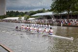 Henley Royal Regatta 2012 (Thursday): Race 21, Princess Elizabeth Challenge Cup:  Belmont Hill School, U.S.A. (126, Bucks) v Canford School  (130, Berks).
River Thames beteen Henley-on-Thames and Remenham/Temple Island ,
Henley-on-Thames,
Oxfordshire,
United Kingdom,
on 28 June 2012 at 11:05, image #145