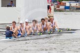 Henley Royal Regatta 2012 (Thursday): Race 21, Princess Elizabeth Challenge Cup:  Belmont Hill School, U.S.A. (126, Bucks) v Canford School  (130, Berks).
River Thames beteen Henley-on-Thames and Remenham/Temple Island ,
Henley-on-Thames,
Oxfordshire,
United Kingdom,
on 28 June 2012 at 11:06, image #149