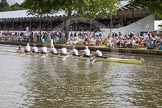 Henley Royal Regatta 2012 (Thursday): Race 27, Temple Challenge Cup:  St Paul's School (100, Bucks) v Amsterdamsche Studenten Roeivereeniging Nereus, Holland 'A'  (55, Berks).
River Thames beteen Henley-on-Thames and Remenham/Temple Island ,
Henley-on-Thames,
Oxfordshire,
United Kingdom,
on 28 June 2012 at 11:41, image #188