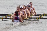 Henley Royal Regatta 2012 (Thursday): Race 46, Temple Challenge Cup:  Harvard University 'B' (77, Bucks) v Southampton University (103, Berks).
River Thames beteen Henley-on-Thames and Remenham/Temple Island ,
Henley-on-Thames,
Oxfordshire,
United Kingdom,
on 28 June 2012 at 15:06, image #336