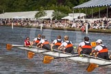 Henley Royal Regatta 2012 (Thursday): Race 57, Princess Elizabeth Challenge Cup:  Ridley College, Canada (149, Bucks) v Shrewsbury School (157, Berks).
River Thames beteen Henley-on-Thames and Remenham/Temple Island ,
Henley-on-Thames,
Oxfordshire,
United Kingdom,
on 28 June 2012 at 16:11, image #196