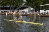 Henley Royal Regatta 2012 (Thursday): Race 60, Double Sculls Challenge Cup:  Northwich Rowing Club and Eastbourne Rowing Club (442, Bucks) v University of Groningenand Amsterdamsche Studenten Roeivereeniging Nereus, Holland (450, Berks).
River Thames beteen Henley-on-Thames and Remenham/Temple Island ,
Henley-on-Thames,
Oxfordshire,
United Kingdom,
on 28 June 2012 at 16:27, image #439