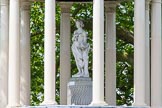 Henley Royal Regatta 2013 (Monday): Temple Island, close to the start of the race, with the ornamental temple. Here the statue under the cupola, not part of the original design but added in the late 1990s..
River Thames between Henley and Temple Island,
Henley-on-Thames,
Berkshire,
United Kingdom,
on 01 July 2013 at 15:01, image #25