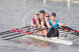 Henley Royal Regatta 2013, Saturday: The California Rowing Club, U.S.A, coxless four during a training session in the morning. Image #15, 06 July 2013 08:41 River Thames, Henley on Thames, UK