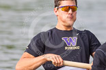 Henley Royal Regatta 2013, Saturday: The University of Washington, U.S.A., eight during a practice session in the morning: At bow A. S. Bunkers. Image #46, 06 July 2013 09:13 River Thames, Henley on Thames, UK