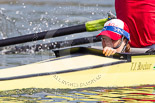 Henley Royal Regatta 2013, Saturday: Race No. 3 for the Prince Albert Challenge Cup, Delftsche Studenten Roeivereeniging Laga, Holland (here cox E. L. Vink) v Isis Boat Club. Image #113, 06 July 2013 10:22 River Thames, Henley on Thames, UK