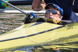 Henley Royal Regatta 2013, Saturday: Race No. 3 for the Prince Albert Challenge Cup, Delftsche Studenten Roeivereeniging Laga, Holland v Isis Boat Club (here cox L. R. Harvey). Image #114, 06 July 2013 10:22 River Thames, Henley on Thames, UK