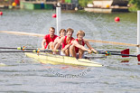 Henley Royal Regatta 2013, Saturday: Race No. 3 for the Prince Albert Challenge Cup, Delftsche Studenten Roeivereeniging Laga, Holland (S. Drenth, O. W. M. Thijssens, T. N. Versloot, and M. B. Buller) v Isis Boat Club. Image #120, 06 July 2013 10:22 River Thames, Henley on Thames, UK