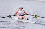 Henley Royal Regatta 2013, Saturday: Race No. 4 for the Princess Royal Challenge Cup, Miroslava Knapková (V.K. Slavia Praha, Czech Republic) v Debbie Flood, Captain of Leander Club (seen here). Image #134, 06 July 2013 10:31 River Thames, Henley on Thames, UK