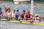 Henley Royal Regatta 2013, Saturday: Race No. 10 for the Remenham Challenge Cup, Leander Club and Oxford Brookes University v Thames Rowing Club, here cox E. H. B. Searle. Image #206, 06 July 2013 11:32 River Thames, Henley on Thames, UK