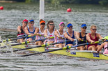 Henley Royal Regatta 2013, Saturday: Race No. 10 for the Remenham Challenge Cup, Leander Club and Oxford Brookes University v Thames Rowing Club, here cox E. H. B. Searle. Image #207, 06 July 2013 11:32 River Thames, Henley on Thames, UK