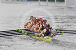 Henley Royal Regatta 2013, Saturday: Race No. 10 for the Remenham Challenge Cup, Leander Club and Oxford Brookes University v Thames Rowing Club, here cox E. H. B. Searle. Image #209, 06 July 2013 11:32 River Thames, Henley on Thames, UK