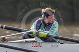 The Boat Race season 2012 - fixture CUBC vs Leander: CUBC Blue Boat: Close-up of cox Ed Bosson..
River Thames between Putney and Molesey,
London,
Greater London,
United Kingdom,
on 10 March 2012 at 14:09, image #79