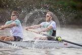 The Boat Race season 2012 - fixture CUBC vs Leander: CUBC Blue Boat: David Nelson and bow Moritz Schramm..
River Thames between Putney and Molesey,
London,
Greater London,
United Kingdom,
on 10 March 2012 at 14:14, image #112