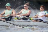 The Boat Race season 2012 - fixture CUBC vs Leander: CUBC Blue Boat: Jack Lindeman, Mike Thorp, and David Nelson..
River Thames between Putney and Molesey,
London,
Greater London,
United Kingdom,
on 10 March 2012 at 14:15, image #116