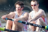 The Boat Race season 2012 - fixture CUBC vs Leander: The Leander Club Eight:  Close-up of John Clay and Will Gray..
River Thames between Putney and Molesey,
London,
Greater London,
United Kingdom,
on 10 March 2012 at 14:17, image #130