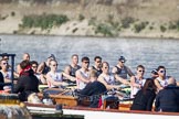 The Boat Race season 2012 - fixture OUBC vs Leander: OUBC Blue Boat in the lead - 2 William Zeng, 3 Kevin Baum, 4 Alexander Davidson, 5 Karl Hudspith, 6 Dr. Hanno Wienhausen, 7 Dan Harvey, stroke Roel Haen, cox Zoe de Toledo, in the Leander boat bow Nathan Hillyer, Chris Friend, Will Gray, Sam Whittaker, Tom Clark, John Clay, Cameron MacRitchie, stroke Vasillis Ragoussis, and cox Katie Klavenes..




on 24 March 2012 at 14:30, image #122