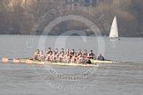 The Boat Race season 2012 - fixture OUBC vs Leander: OUBC Blue Boat in the lead - 2 William Zeng, 3 Kevin Baum, 4 Alexander Davidson, 5 Karl Hudspith, 6 Dr. Hanno Wienhausen, 7 Dan Harvey, stroke Roel Haen, cox Zoe de Toledo, in the Leander boat bow Nathan Hillyer, Chris Friend, Will Gray, Sam Whittaker, Tom Clark, John Clay, Cameron MacRitchie, stroke Vasillis Ragoussis, and cox Katie Klavenes..




on 24 March 2012 at 14:30, image #126