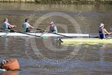 The Boat Race season 2012 - fixture CUBC vs Molesey BC: The Cambridge reserve boat Goldie racing Imperial BC: On the Cambridge side Philip Williams, stroke Felix Wood, and cox Sarah Smart, bowman for Imperial is Alex Gillies..




on 25 March 2012 at 14:46, image #46