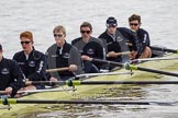 The Boat Race 2012: The ISIS crew getting ready for the Boat Race against the Cambridge reserve boat Goldie: Geordie Macleod, Joseph Dawson, Ben Snodin, Julian Bubb-Humfryes, Chris Fairweather, and bow Thomas Hilton..




on 07 April 2012 at 13:06, image #117