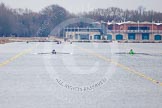 The Boat Race season 2013 - fixture OUWBC vs Molesey BC: The OUWBC boat on the left, Molesey BC on the right, racing towards the Dorney Lake boathouse..
Dorney Lake,
Dorney, Windsor,
Berkshire,
United Kingdom,
on 24 February 2013 at 12:06, image #118
