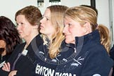 The Boat Race season 2013 - Crew Announcement and Weigh In: On the right OUWBC Head Coach Christine Wilson, in the centre OUWBC President Bridget Fryer..
BNY Mellon Centre,
London EC4V 4LA,

United Kingdom,
on 04 March 2013 at 10:35, image #75