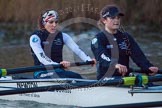 The Boat Race season 2013 - OUWBC training: In the OUWBC reserve boat Osiris - bow Coralie Viollet-Djelassi and 2 seat Elspeth Cumber..
River Thames,
Wallingford,
Oxfordshire,
United Kingdom,
on 13 March 2013 at 18:05, image #222