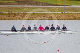 The Boat Race season 2013 - fixture OUWBC vs Olympians: In the Oxford (OUWBC) Blue Boat cox Katie Apfelbaum, stroke Maxie Scheske, Anastasia Chitty, Harriet Keane, Amy Varney, Jo Lee, Mary Foord-Weston, Alice Carrington-Windo, and at bow Mariann Novak..
Dorney Lake,
Dorney, Windsor,
Buckinghamshire,
United Kingdom,
on 16 March 2013 at 11:30, image #56