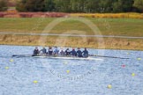 The Boat Race season 2013 - fixture OUWBC vs Olympians: In the Oxford (OUWBC) Blue Boat cox Katie Apfelbaum, stroke Maxie Scheske, Anastasia Chitty, Harriet Keane, Amy Varney, Jo Lee, Mary Foord-Weston, Alice Carrington-Windo, and at bow Mariann Novak..
Dorney Lake,
Dorney, Windsor,
Buckinghamshire,
United Kingdom,
on 16 March 2013 at 11:48, image #91