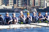 The Boat Race season 2014 - Women's Trial VIIIs (OUWBC, Oxford): Cleopatra: Cox Olivia Cleary, Stroke Laura Savarese, 7 Amber de Vere, 6 Elo Luik, 5 Harriet Keane, 4 Hannah Ledbury, 3 Isabelle Evans, 2 Chloe Farrar..
River Thames between Putney Bridge and Mortlake,
London SW15,

United Kingdom,
on 19 December 2013 at 12:31, image #16