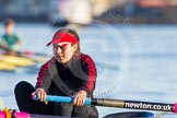 The Boat Race season 2014 - Women's Trial VIIIs(CUWBC, Cambridge): Wink Wink:  Bow Ella Barnard..
River Thames between Putney Bridge and Mortlake,
London SW15,

United Kingdom,
on 19 December 2013 at 13:49, image #284