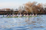 The Boat Race season 2014 - Women's Trial VIIIs(CUWBC, Cambridge): Nudge Nudge vs Wink Wink..
River Thames between Putney Bridge and Mortlake,
London SW15,

United Kingdom,
on 19 December 2013 at 14:06, image #377