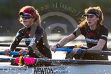 The Boat Race season 2014 - Women's Trial VIIIs(CUWBC, Cambridge): Wink Wink:  6 Fiona Macklin, 5 Caroline Reid..
River Thames between Putney Bridge and Mortlake,
London SW15,

United Kingdom,
on 19 December 2013 at 14:21, image #510