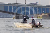 The Boat Race season 2014 - fixture OUWBC vs Molesey BC: OUWBC head coach Christine Wilson and assistant coach and Natasha Townsend in the tin boat near Wandsworth Bridge..




on 01 March 2014 at 12:29, image #47