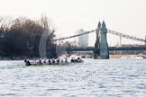 The Boat Race season 2014 - fixture OUBC vs German U23: The OUBC boat approaching Hammersmith Bridge, another boat getting out of the way..
River Thames between Putney Bridge and Chiswick Bridge,



on 08 March 2014 at 16:52, image #112