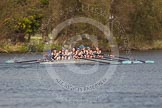 The Women's Boat Race and Henley Boat Races 2014: The Intercollegiate women's race. The Wadham College (Oxford) boat approaching the finish line..
River Thames,
Henley-on-Thames,
Buckinghamshire,
United Kingdom,
on 30 March 2014 at 13:28, image #46