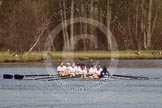 The Women's Boat Race and Henley Boat Races 2014: The Intercollegiate women's race. The Trinity College (Cambridge) boat after passing the finish line..
River Thames,
Henley-on-Thames,
Buckinghamshire,
United Kingdom,
on 30 March 2014 at 13:29, image #50